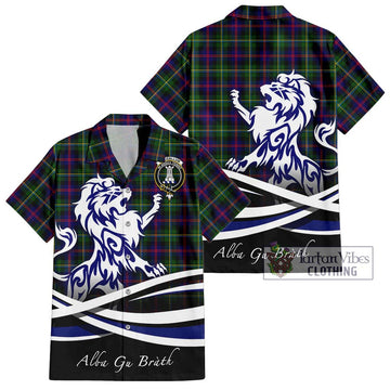 MacCallum #2 Tartan Short Sleeve Button Shirt with Alba Gu Brath Regal Lion Emblem