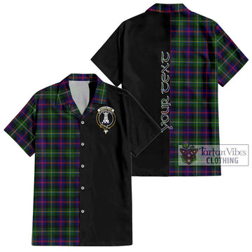 MacCallum #2 Tartan Short Sleeve Button Shirt with Family Crest and Half Of Me Style