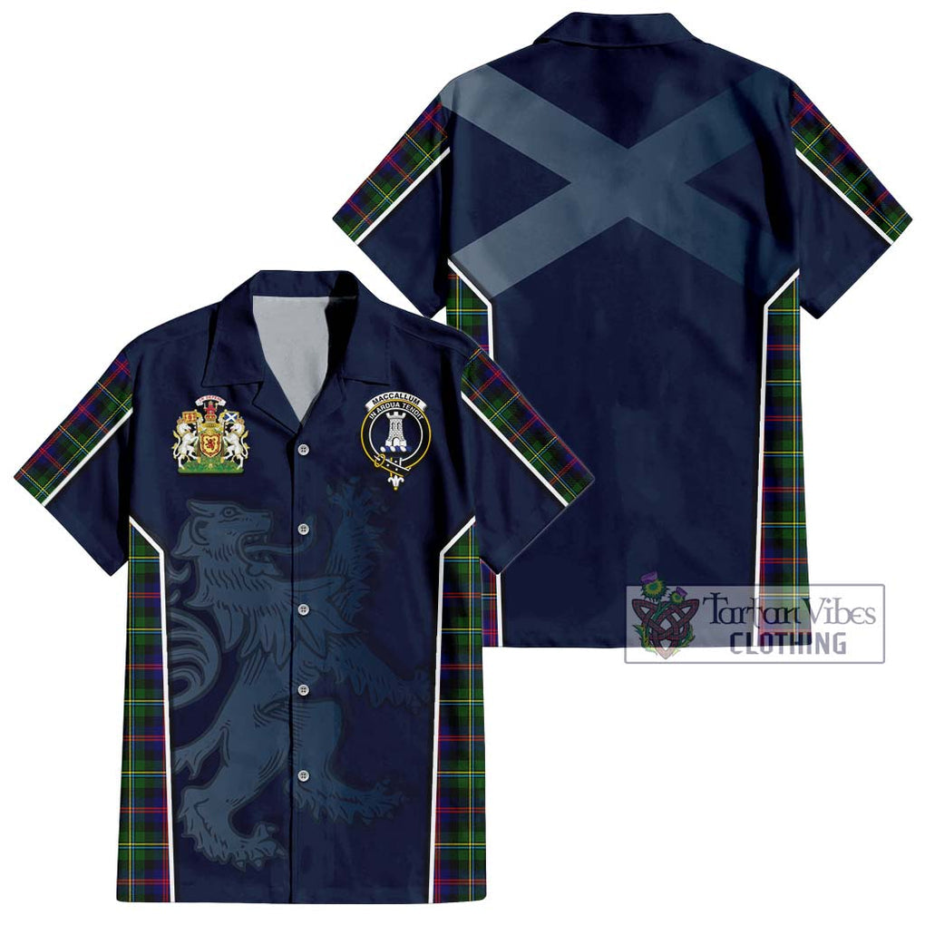 Tartan Vibes Clothing MacCallum #2 Tartan Short Sleeve Button Shirt with Family Crest and Lion Rampant Vibes Sport Style