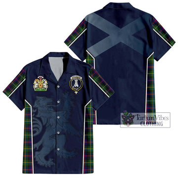 MacCallum #2 Tartan Short Sleeve Button Shirt with Family Crest and Lion Rampant Vibes Sport Style