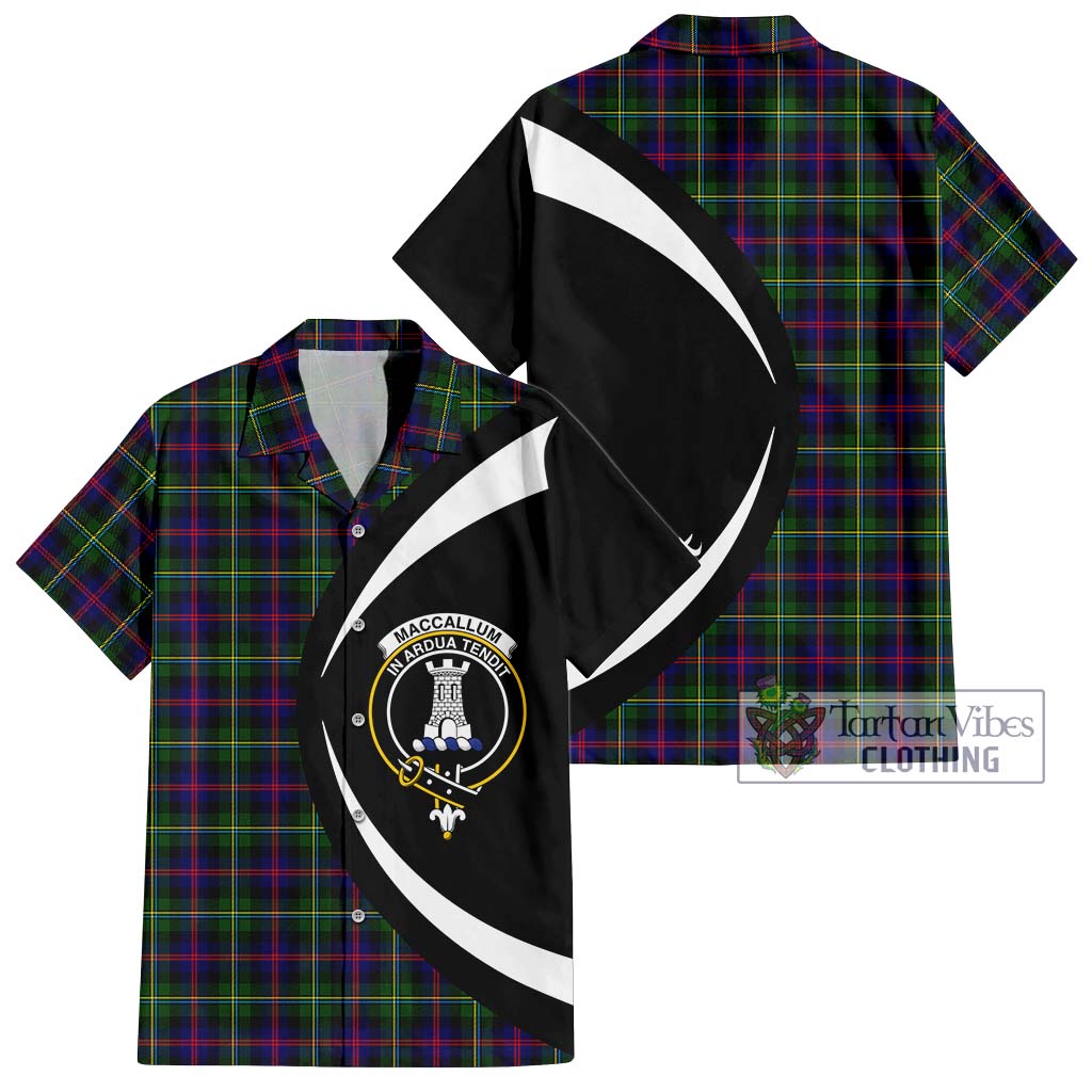 Tartan Vibes Clothing MacCallum #2 Tartan Short Sleeve Button Up with Family Crest Circle Style