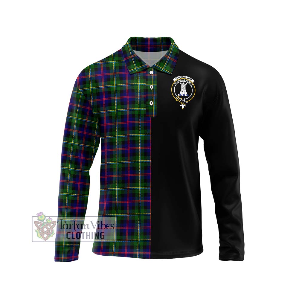 Tartan Vibes Clothing MacCallum #2 Tartan Long Sleeve Polo Shirt with Family Crest and Half Of Me Style