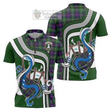 MacCallum #2 Tartan Zipper Polo Shirt with Epic Bagpipe Style