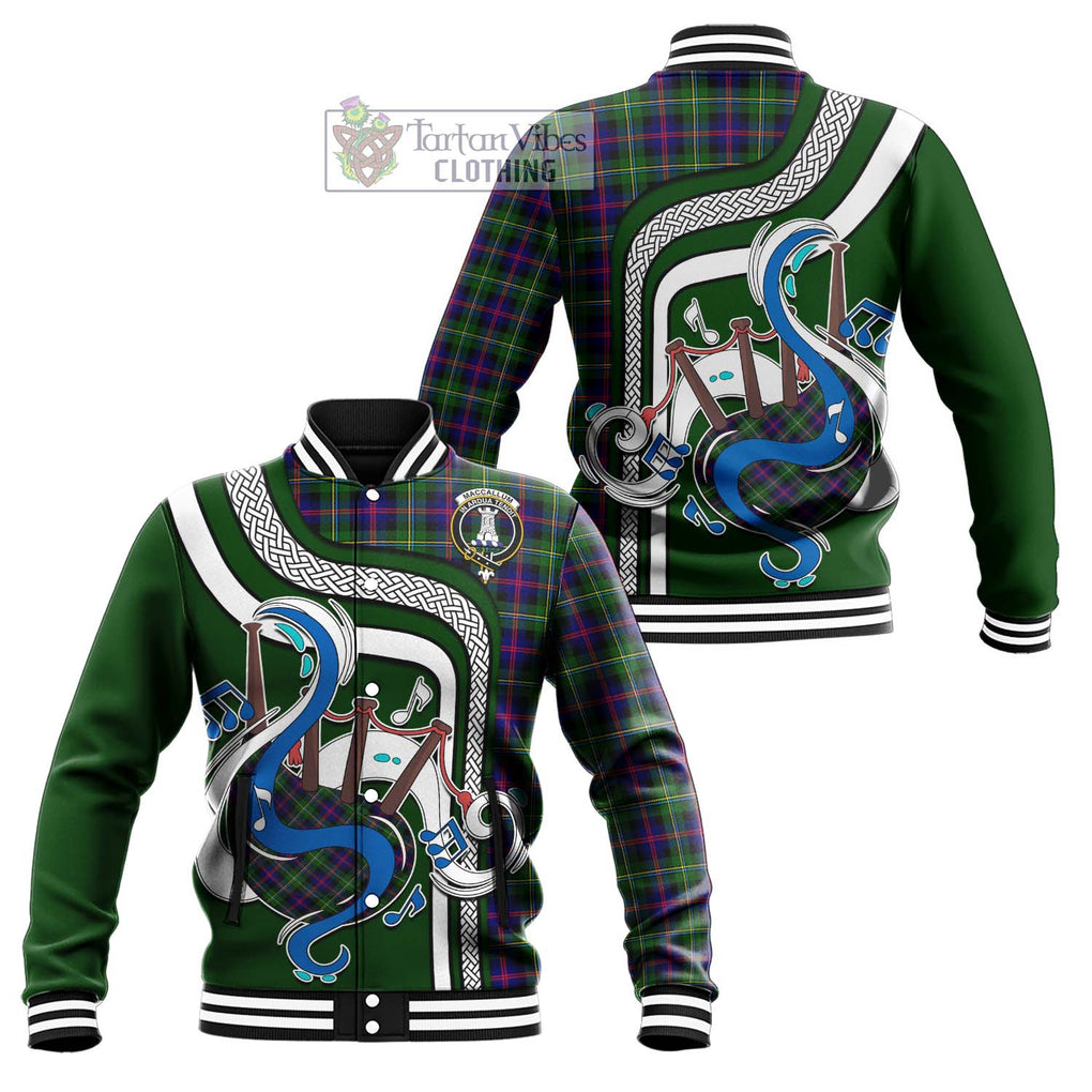 Tartan Vibes Clothing MacCallum #2 Tartan Baseball Jacket with Epic Bagpipe Style