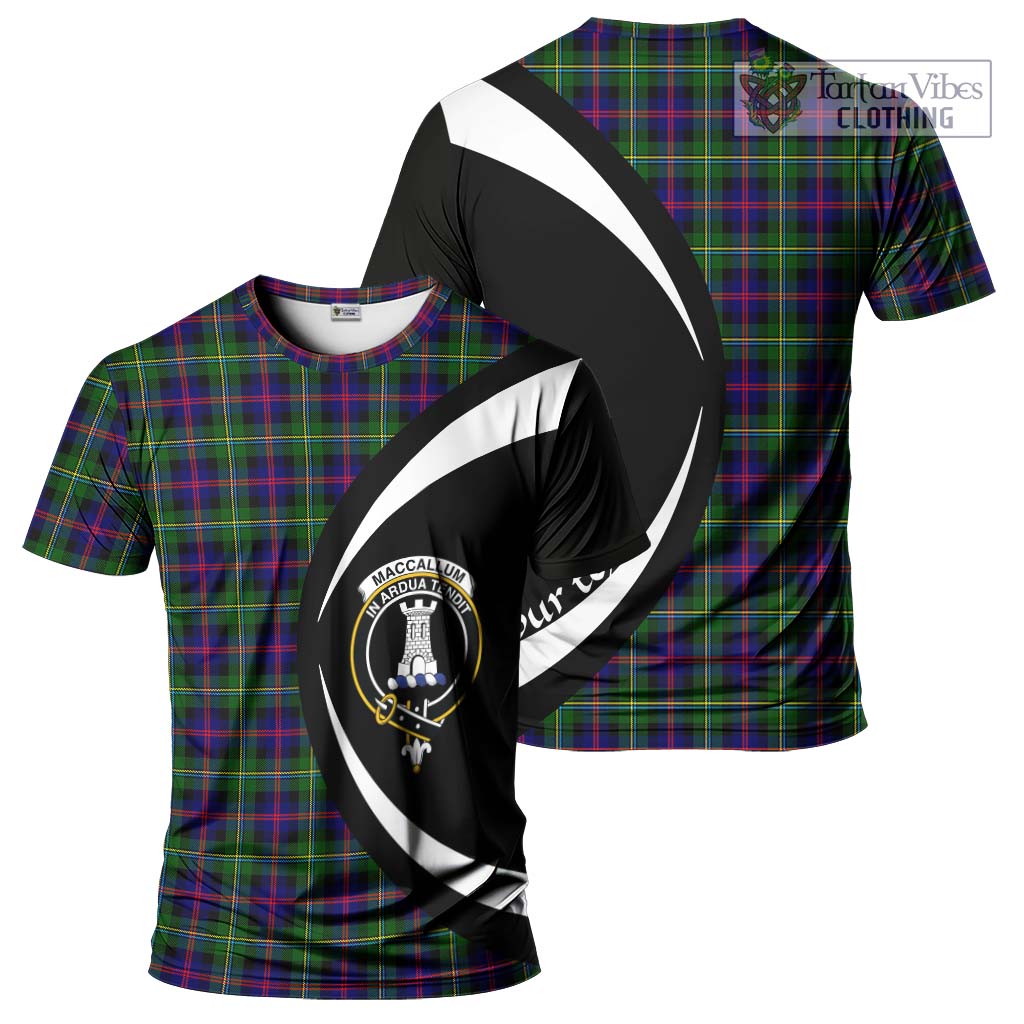 Tartan Vibes Clothing MacCallum #2 Tartan T-Shirt with Family Crest Circle Style