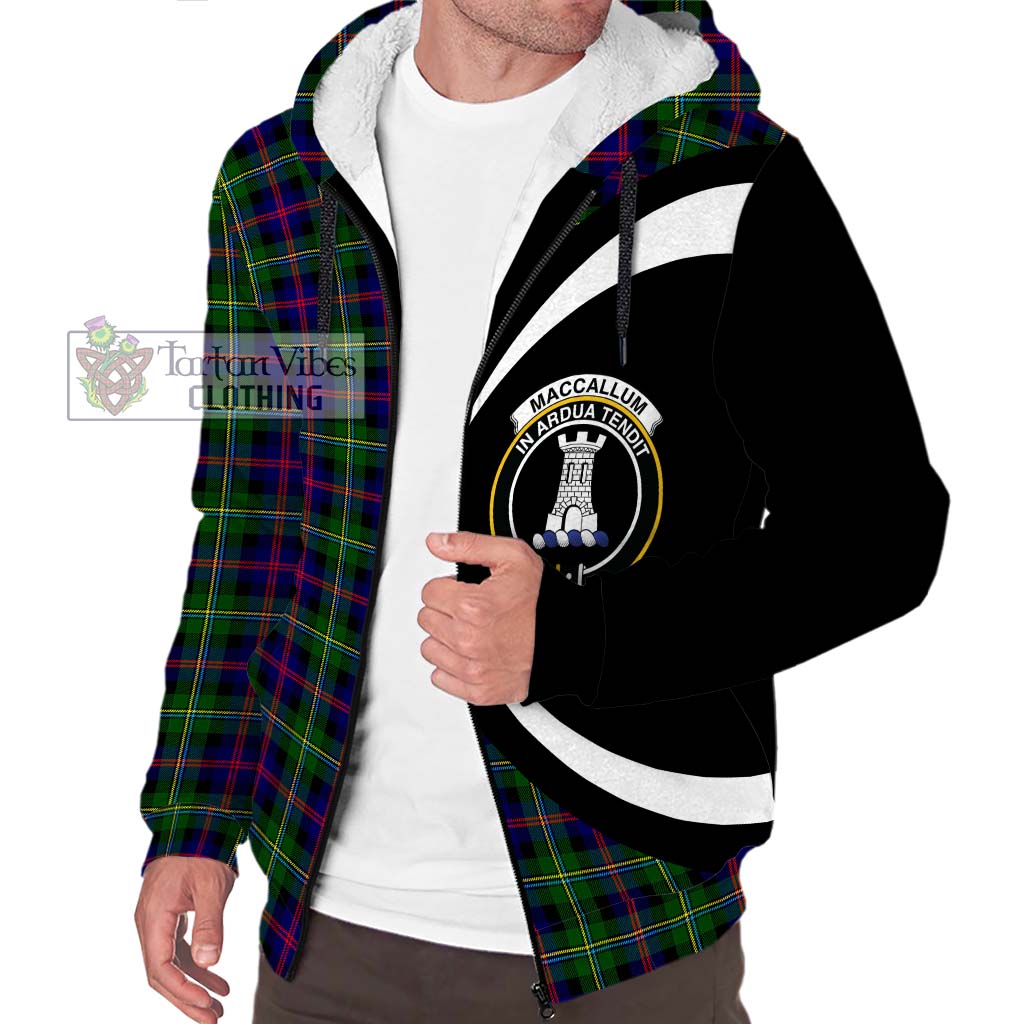 Tartan Vibes Clothing MacCallum #2 Tartan Sherpa Hoodie with Family Crest Circle Style