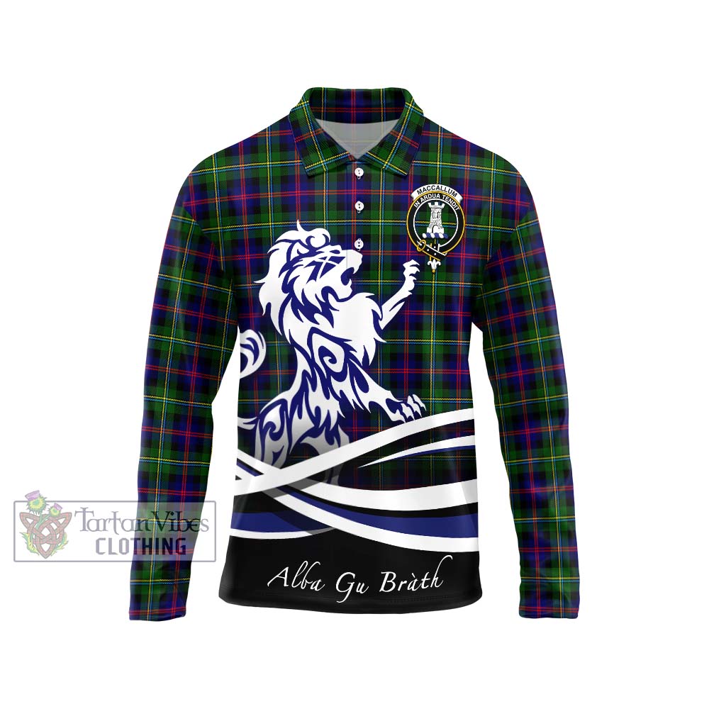 Tartan Vibes Clothing MacCallum #2 Tartan Long Sleeve Polo Shirt with Alba Gu Brath Regal Lion Emblem