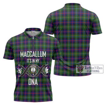 MacCallum #2 Tartan Zipper Polo Shirt with Family Crest DNA In Me Style