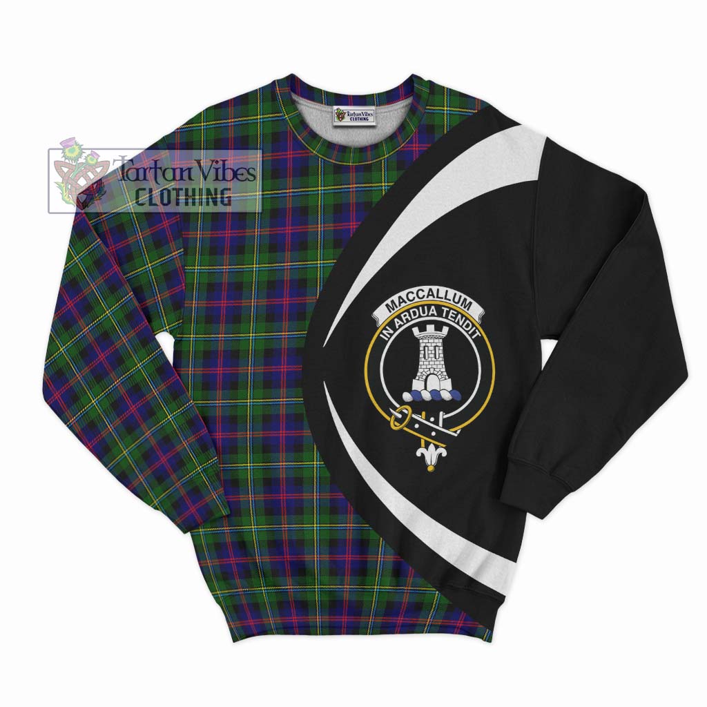 Tartan Vibes Clothing MacCallum #2 Tartan Sweatshirt with Family Crest Circle Style