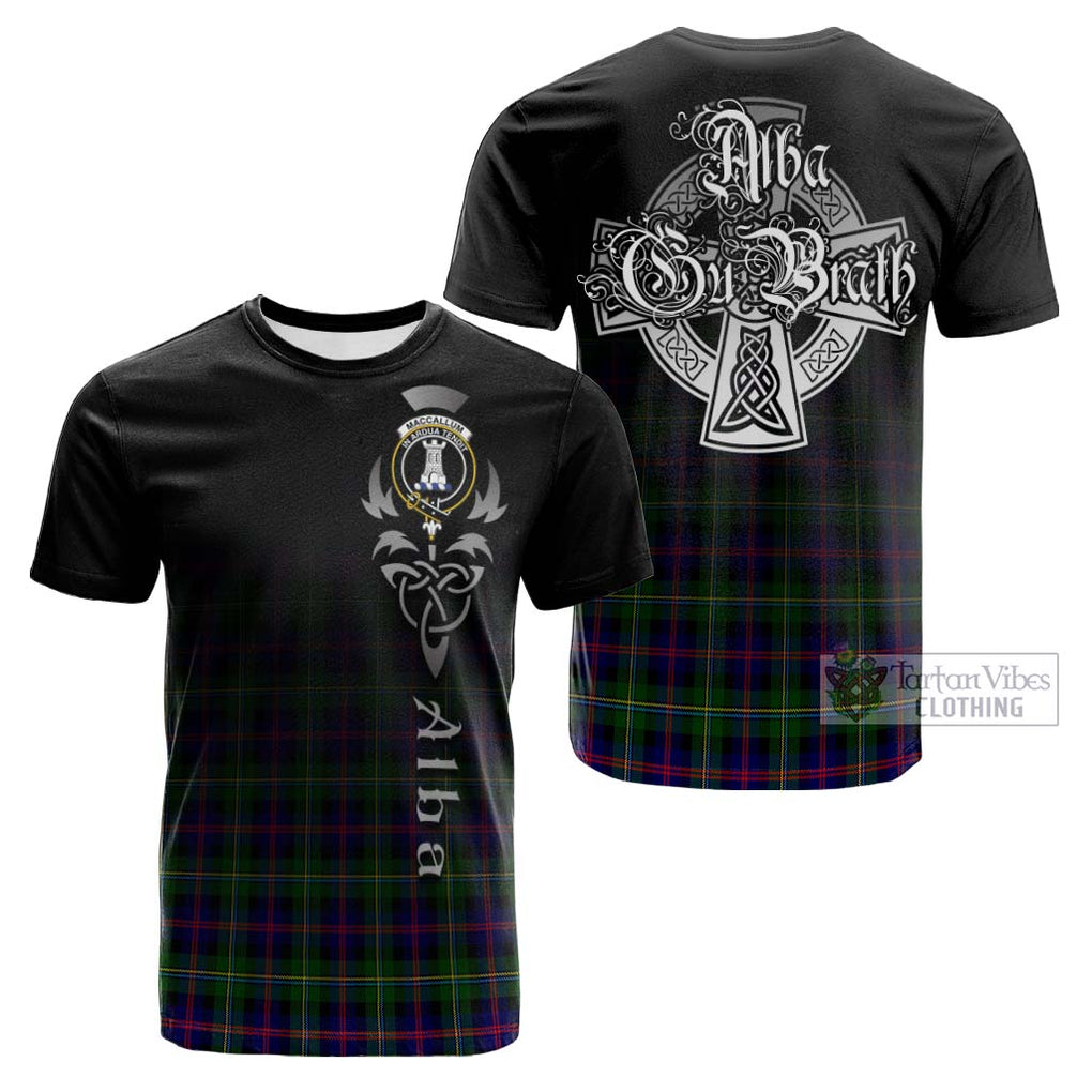 Tartan Vibes Clothing MacCallum #2 Tartan Cotton T-shirt Featuring Alba Gu Brath Family Crest Celtic Inspired