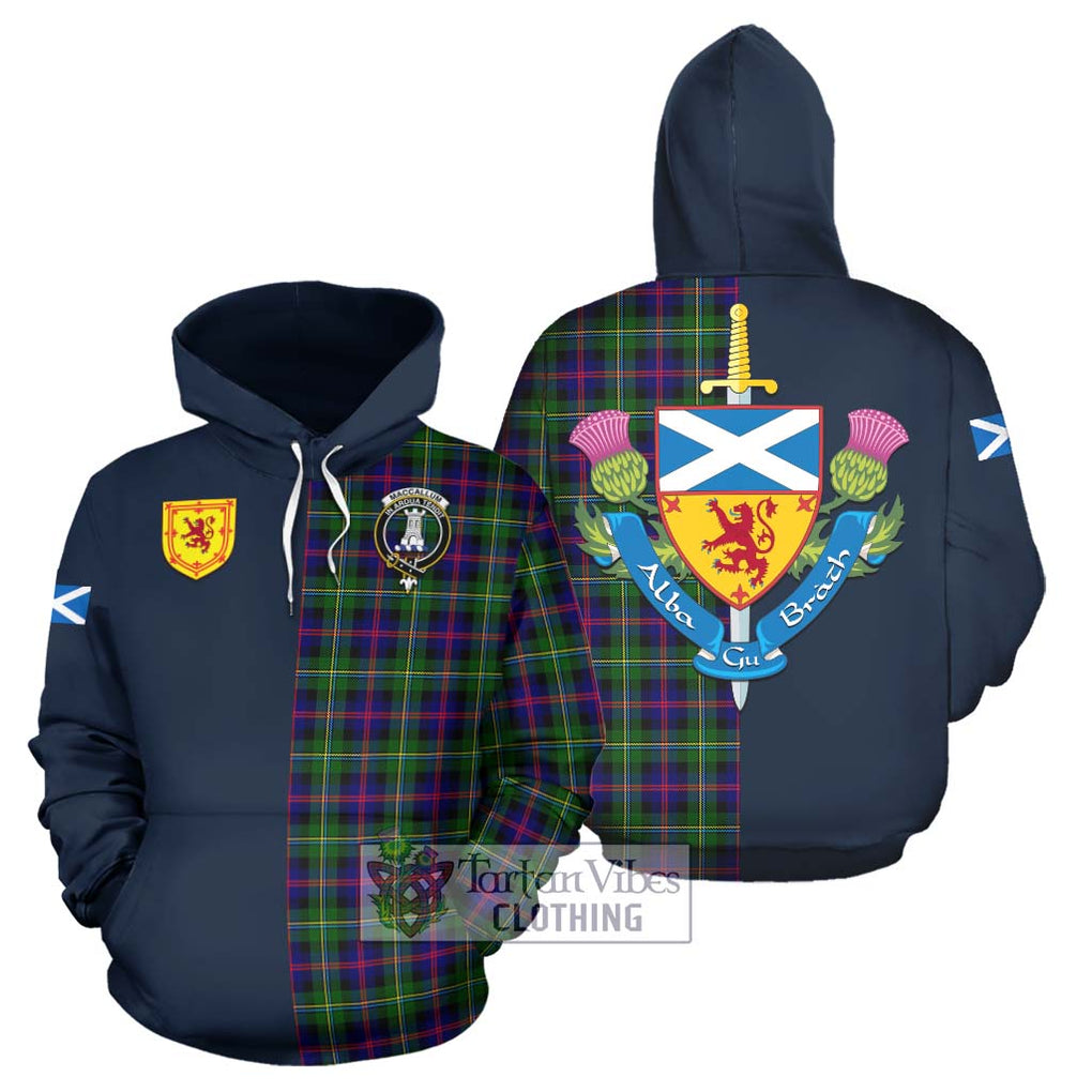 Tartan Vibes Clothing MacCallum #2 Tartan Hoodie with Scottish Lion Royal Arm Half Style