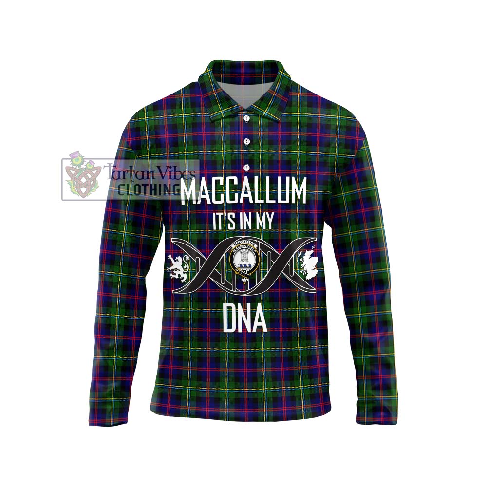 Tartan Vibes Clothing MacCallum #2 Tartan Long Sleeve Polo Shirt with Family Crest DNA In Me Style