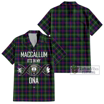 MacCallum #2 Tartan Short Sleeve Button Shirt with Family Crest DNA In Me Style