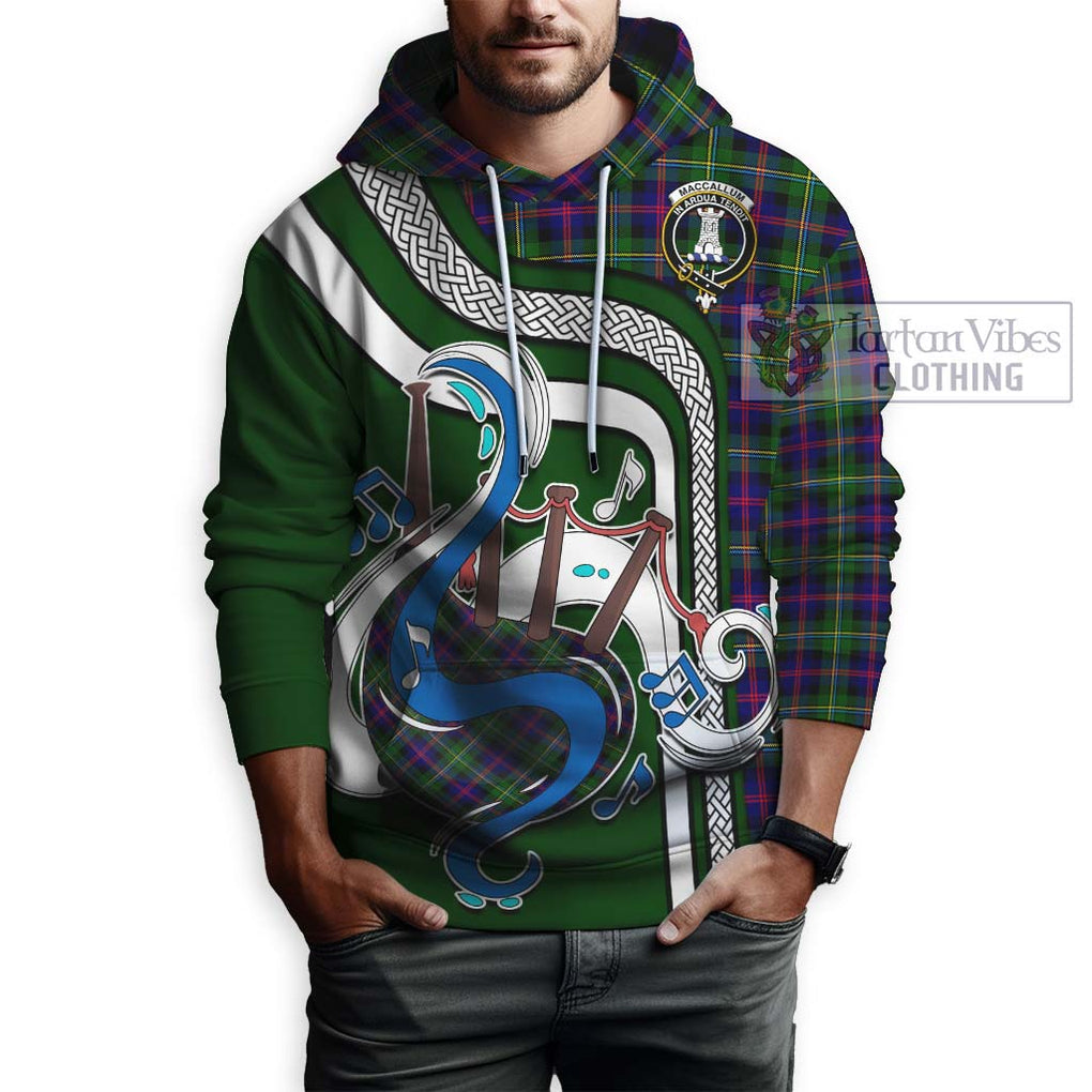 Tartan Vibes Clothing MacCallum #2 Tartan Hoodie with Epic Bagpipe Style