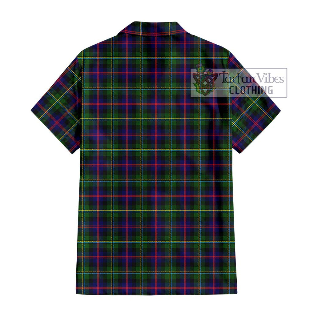 Tartan Vibes Clothing MacCallum #2 Tartan Short Sleeve Button Shirt with Family Crest DNA In Me Style