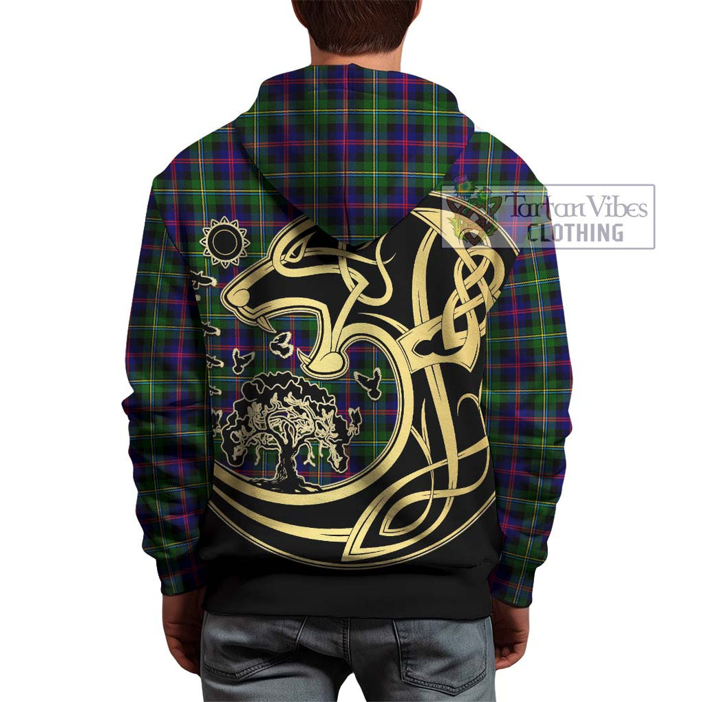 Tartan Vibes Clothing MacCallum #2 Tartan Hoodie with Family Crest Celtic Wolf Style