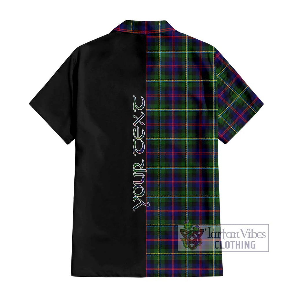 Tartan Vibes Clothing MacCallum #2 Tartan Short Sleeve Button Shirt with Family Crest and Half Of Me Style