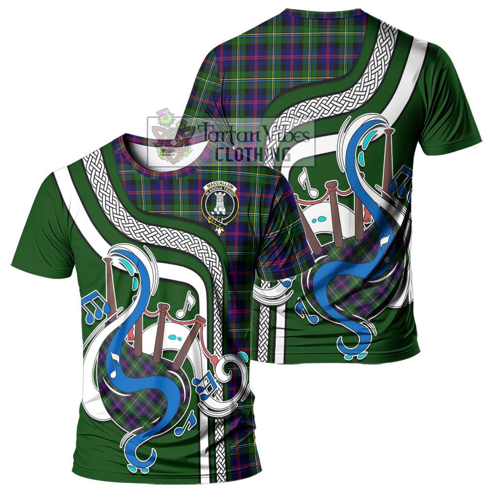 Tartan Vibes Clothing MacCallum #2 Tartan T-Shirt with Epic Bagpipe Style