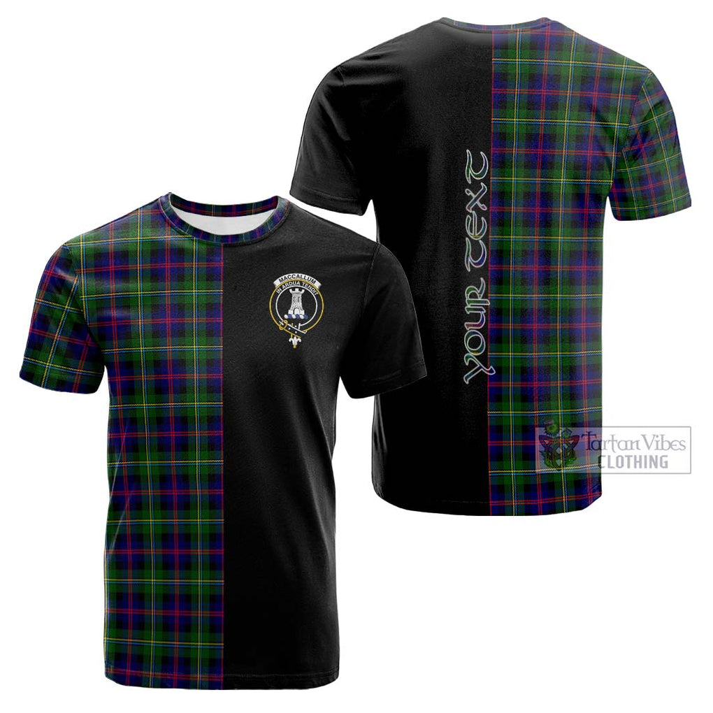 Tartan Vibes Clothing MacCallum #2 Tartan Cotton T-shirt with Family Crest and Half Of Me Style