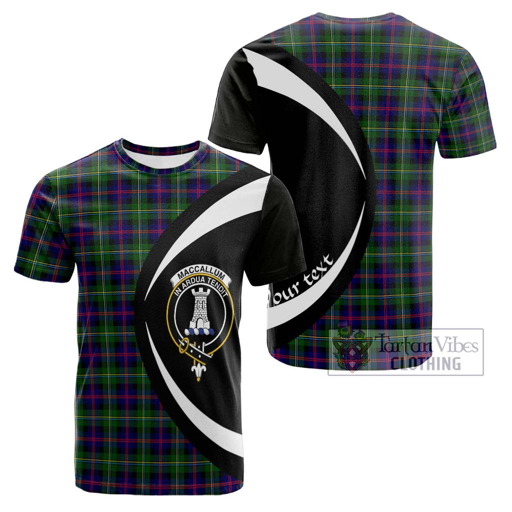 Tartan Vibes Clothing MacCallum #2 Tartan Cotton T-shirt with Family Crest Circle Style