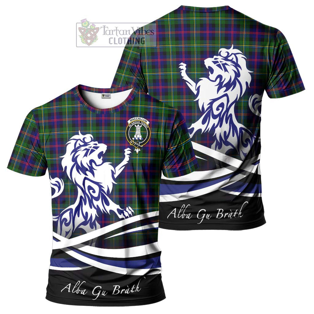 Tartan Vibes Clothing MacCallum #2 Tartan Cotton T-shirt with Alba Gu Brath Regal Lion Emblem