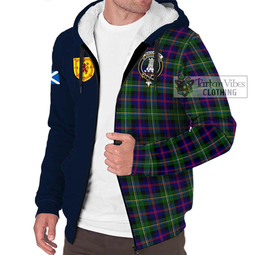 Tartan Vibes Clothing MacCallum #2 Tartan Sherpa Hoodie with Scottish Lion Royal Arm Half Style