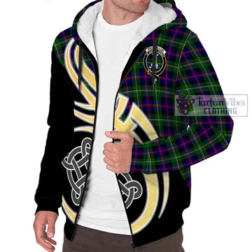 MacCallum #2 Tartan Sherpa Hoodie with Family Crest and Celtic Symbol Style