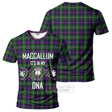 MacCallum #2 Tartan T-Shirt with Family Crest DNA In Me Style