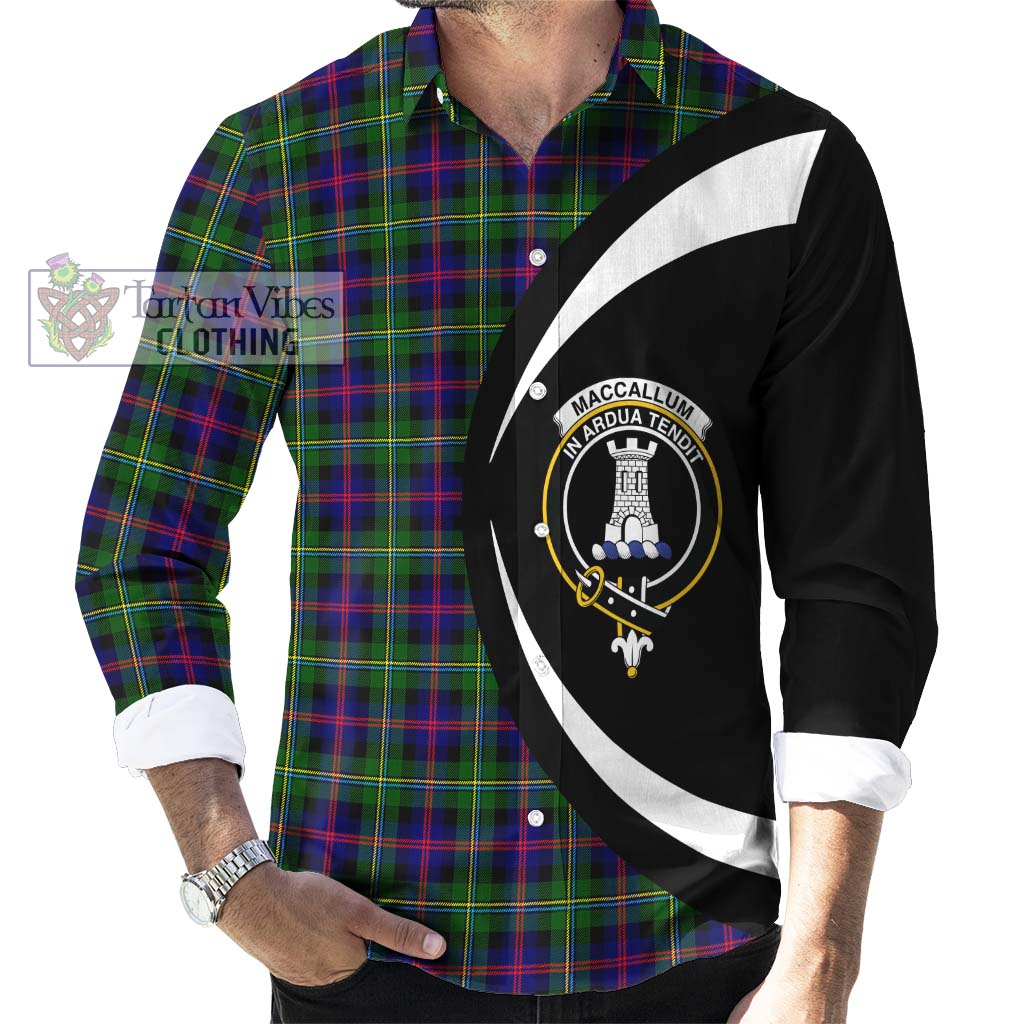 Tartan Vibes Clothing MacCallum #2 Tartan Long Sleeve Button Up with Family Crest Circle Style