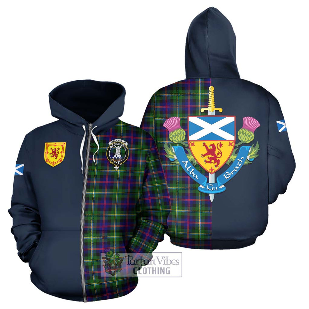 Tartan Vibes Clothing MacCallum #2 Tartan Hoodie with Scottish Lion Royal Arm Half Style