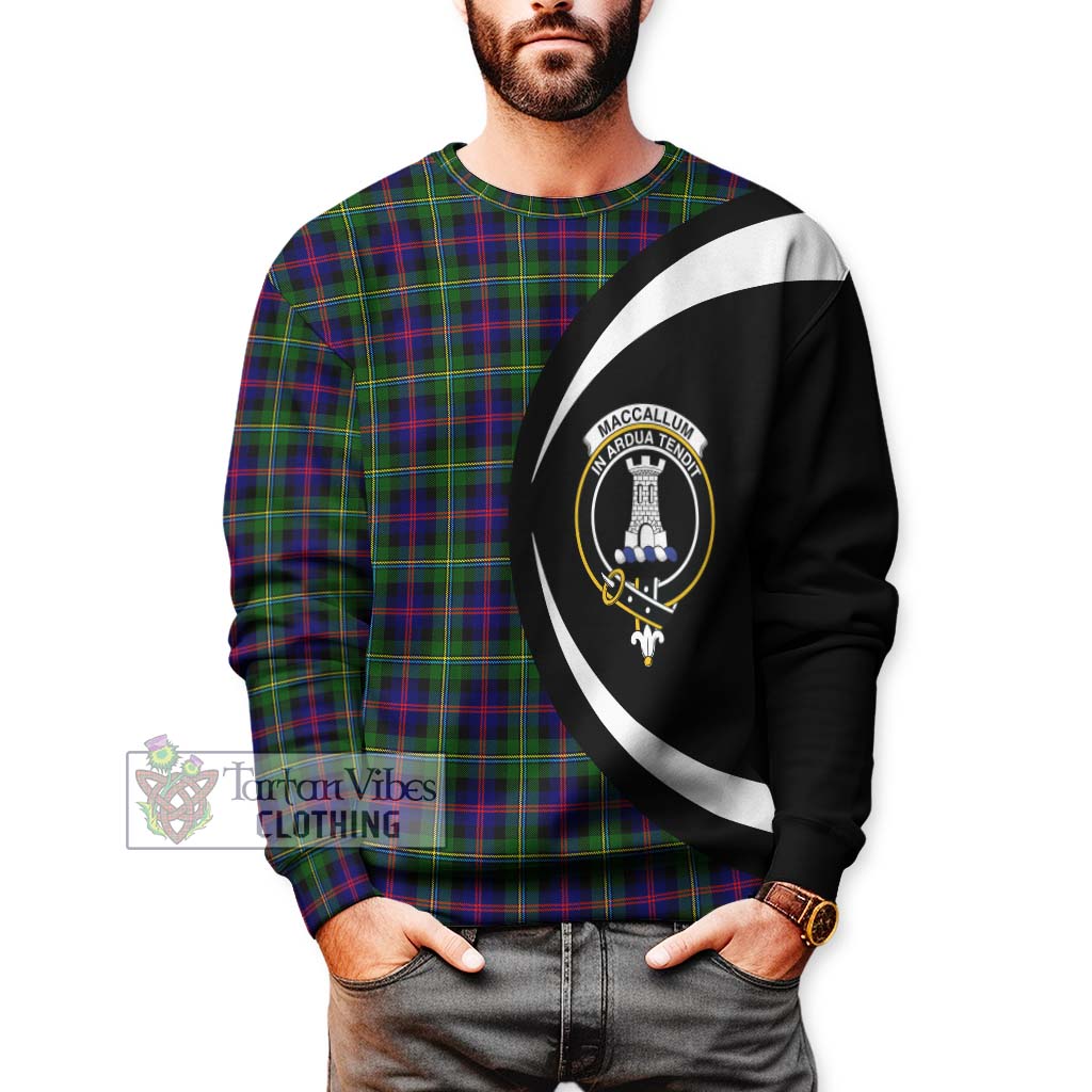 Tartan Vibes Clothing MacCallum #2 Tartan Sweatshirt with Family Crest Circle Style