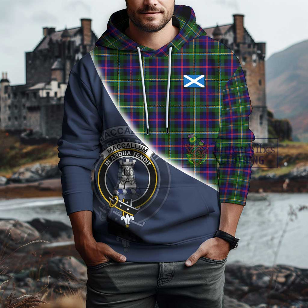 Tartan Vibes Clothing MacCallum #2 Tartan Hoodie with Personalised National Flag and Family Crest Half Style