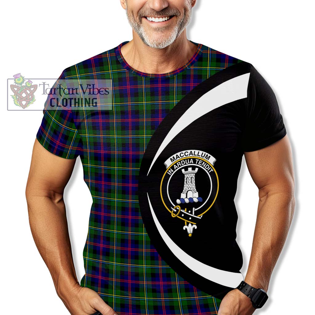 Tartan Vibes Clothing MacCallum #2 Tartan T-Shirt with Family Crest Circle Style