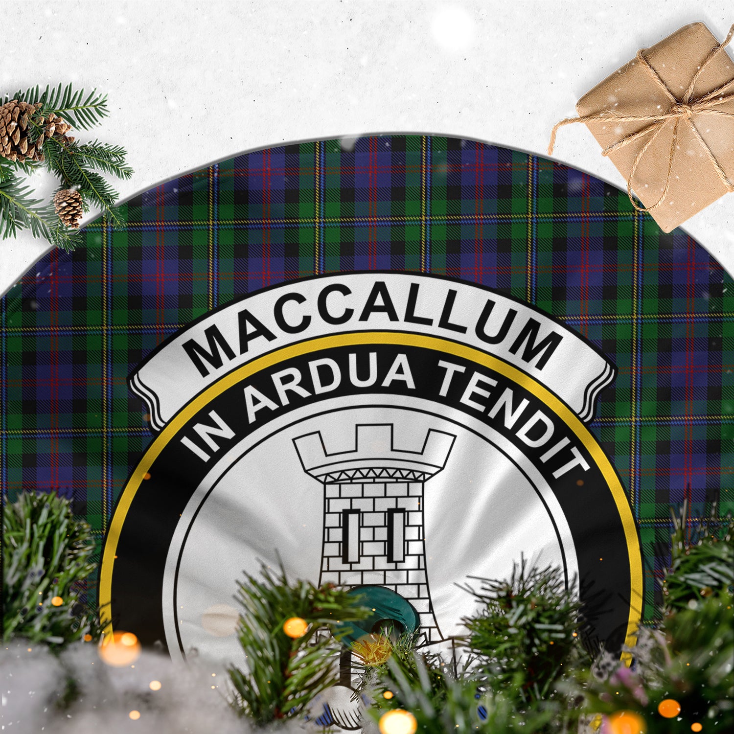 MacCallum Tartan Christmas Tree Skirt with Family Crest - Tartanvibesclothing