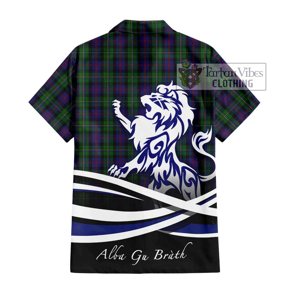 MacCallum (McCallum) Tartan Short Sleeve Button Shirt with Alba Gu Brath Regal Lion Emblem - Tartanvibesclothing Shop