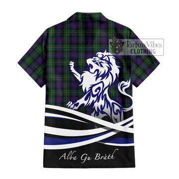 MacCallum (McCallum) Tartan Short Sleeve Button Shirt with Alba Gu Brath Regal Lion Emblem