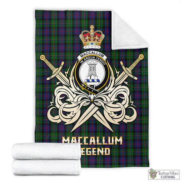 MacCallum (McCallum) Tartan Blanket with Clan Crest and the Golden Sword of Courageous Legacy