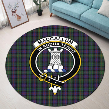 MacCallum (McCallum) Tartan Round Rug with Family Crest