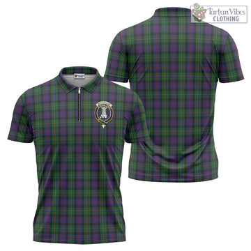 MacCallum (McCallum) Tartan Zipper Polo Shirt with Family Crest