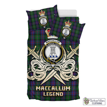 MacCallum (McCallum) Tartan Bedding Set with Clan Crest and the Golden Sword of Courageous Legacy