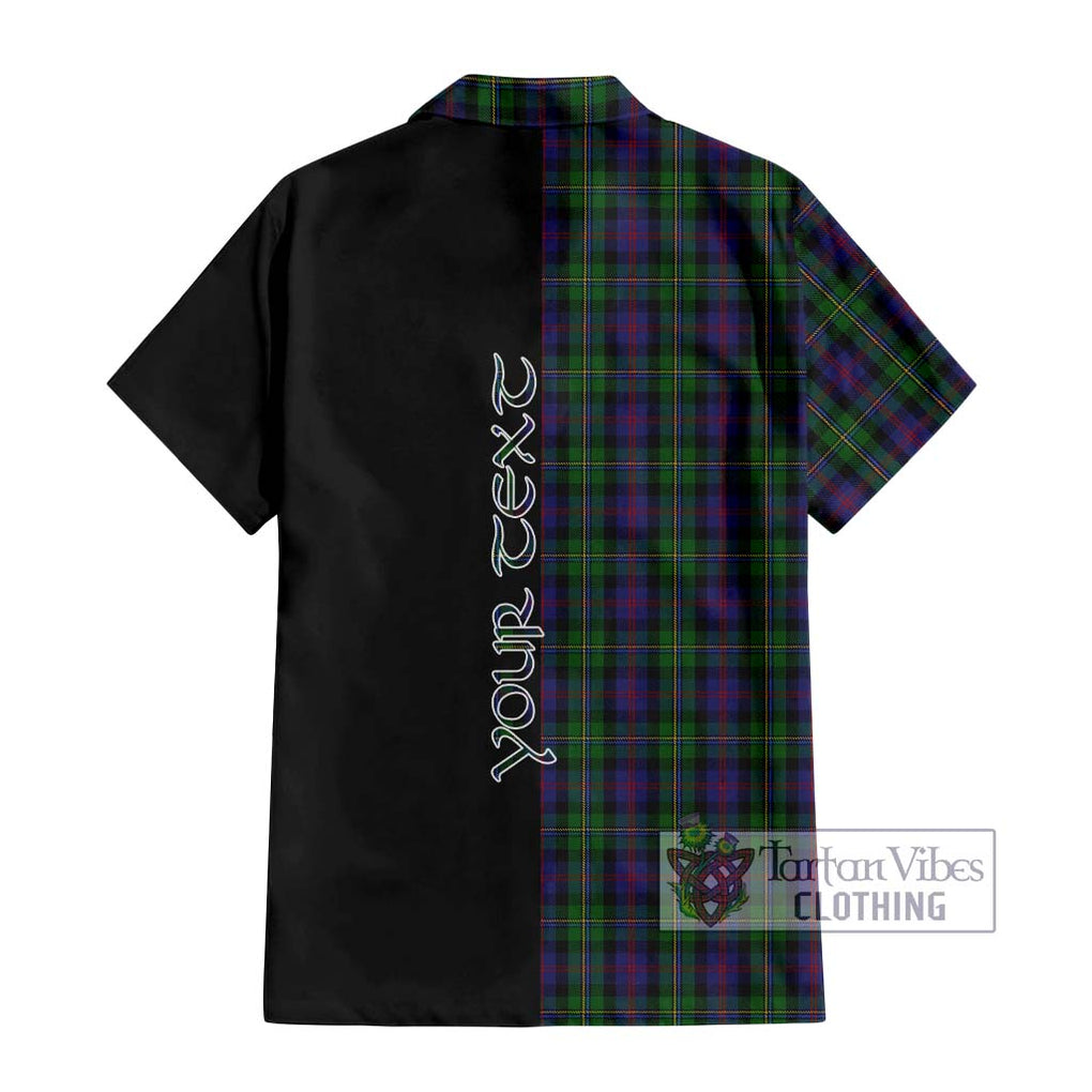 MacCallum (McCallum) Tartan Short Sleeve Button Shirt with Family Crest and Half Of Me Style - Tartanvibesclothing Shop