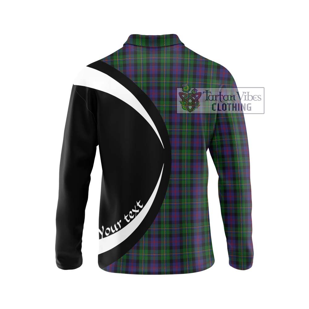 MacCallum (McCallum) Tartan Long Sleeve Polo Shirt with Family Crest Circle Style - Tartan Vibes Clothing