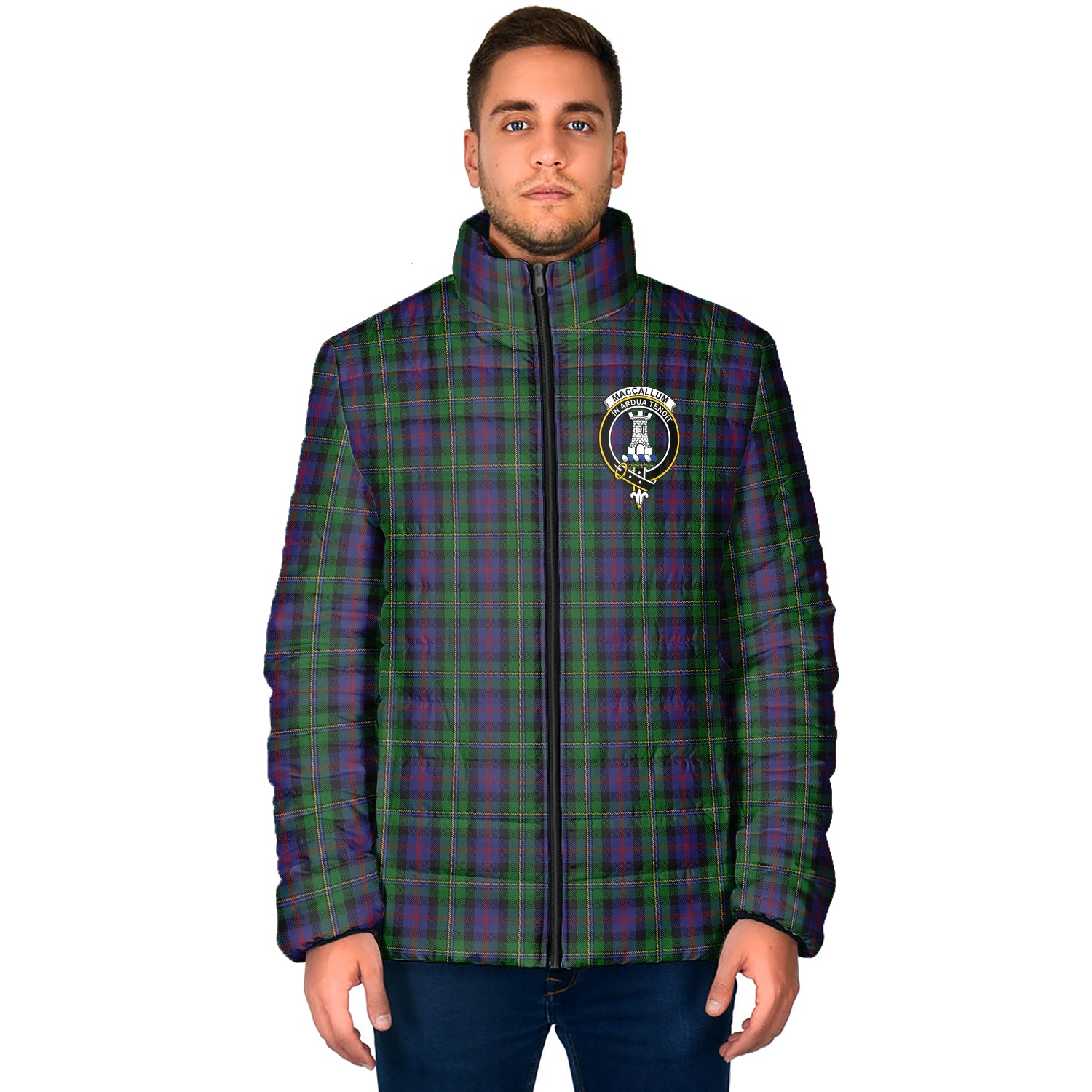 MacCallum (McCallum) Tartan Padded Jacket with Family Crest - Tartan Vibes Clothing