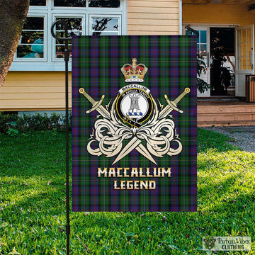 MacCallum (McCallum) Tartan Flag with Clan Crest and the Golden Sword of Courageous Legacy