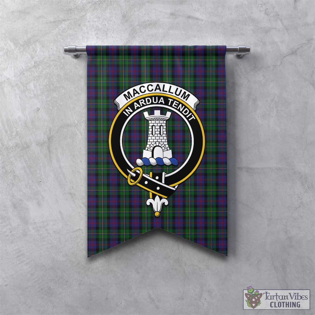 Tartan Vibes Clothing MacCallum Tartan Gonfalon, Tartan Banner with Family Crest