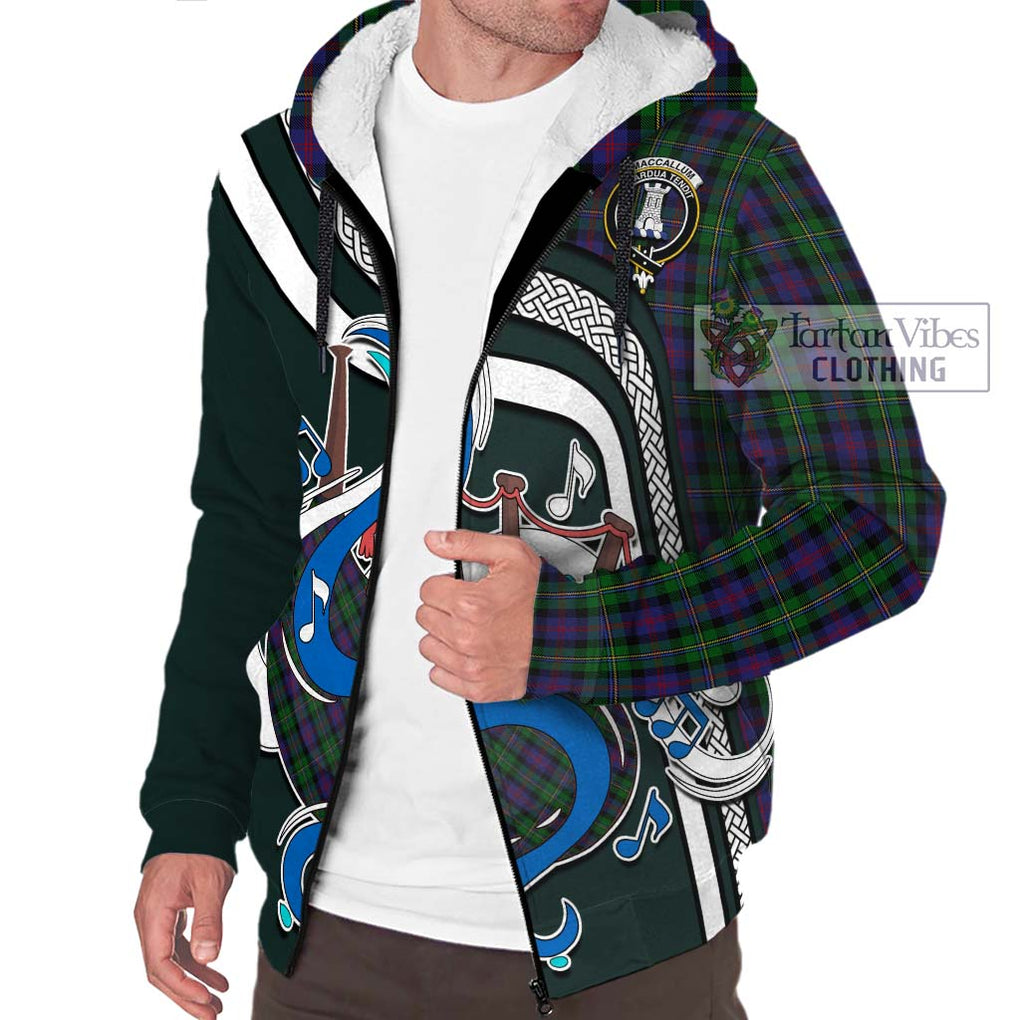 MacCallum (McCallum) Tartan Sherpa Hoodie with Epic Bagpipe Style Unisex - Tartanvibesclothing Shop