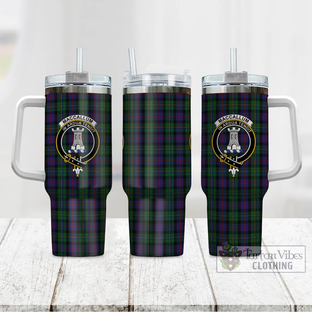 Tartan Vibes Clothing MacCallum Tartan and Family Crest Tumbler with Handle