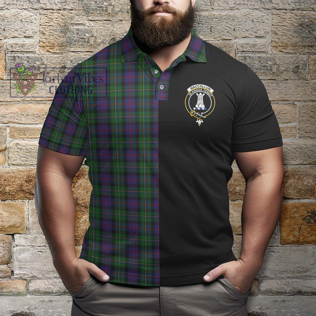 MacCallum (McCallum) Tartan Polo Shirt with Family Crest and Half Of Me Style - Tartanvibesclothing Shop