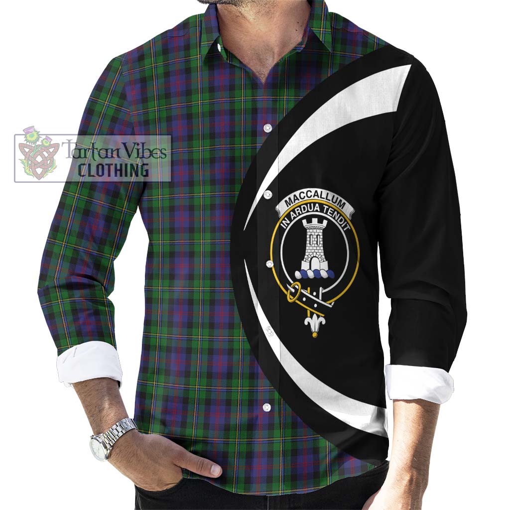 MacCallum (McCallum) Tartan Long Sleeve Button Up with Family Crest Circle Style - Tartan Vibes Clothing