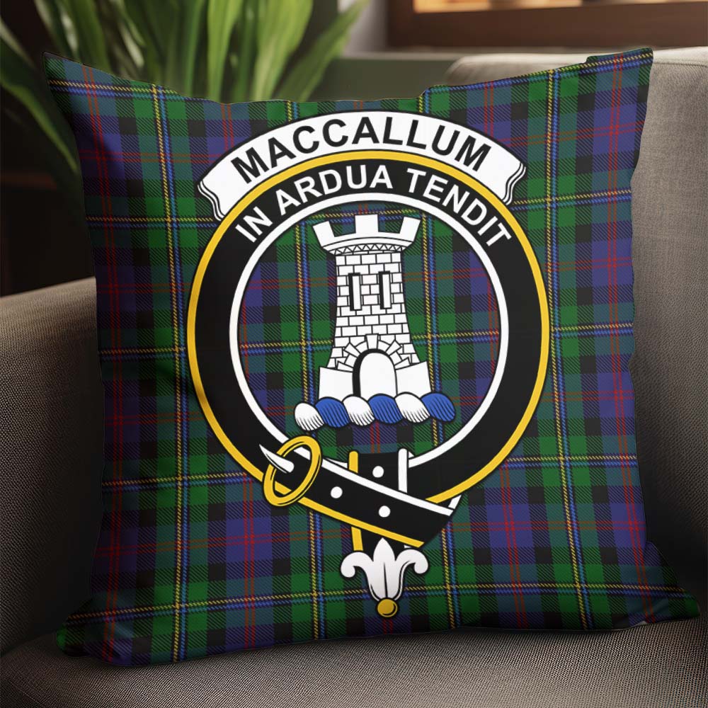 MacCallum Tartan Pillow Cover with Family Crest - Tartanvibesclothing